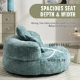 thumbnail image 5 of MOONMISS Chenille Upholstered Durable Comfort Lounger Bean Bag Lazy Sofa with Three Pillows-Teal, 5 of 7