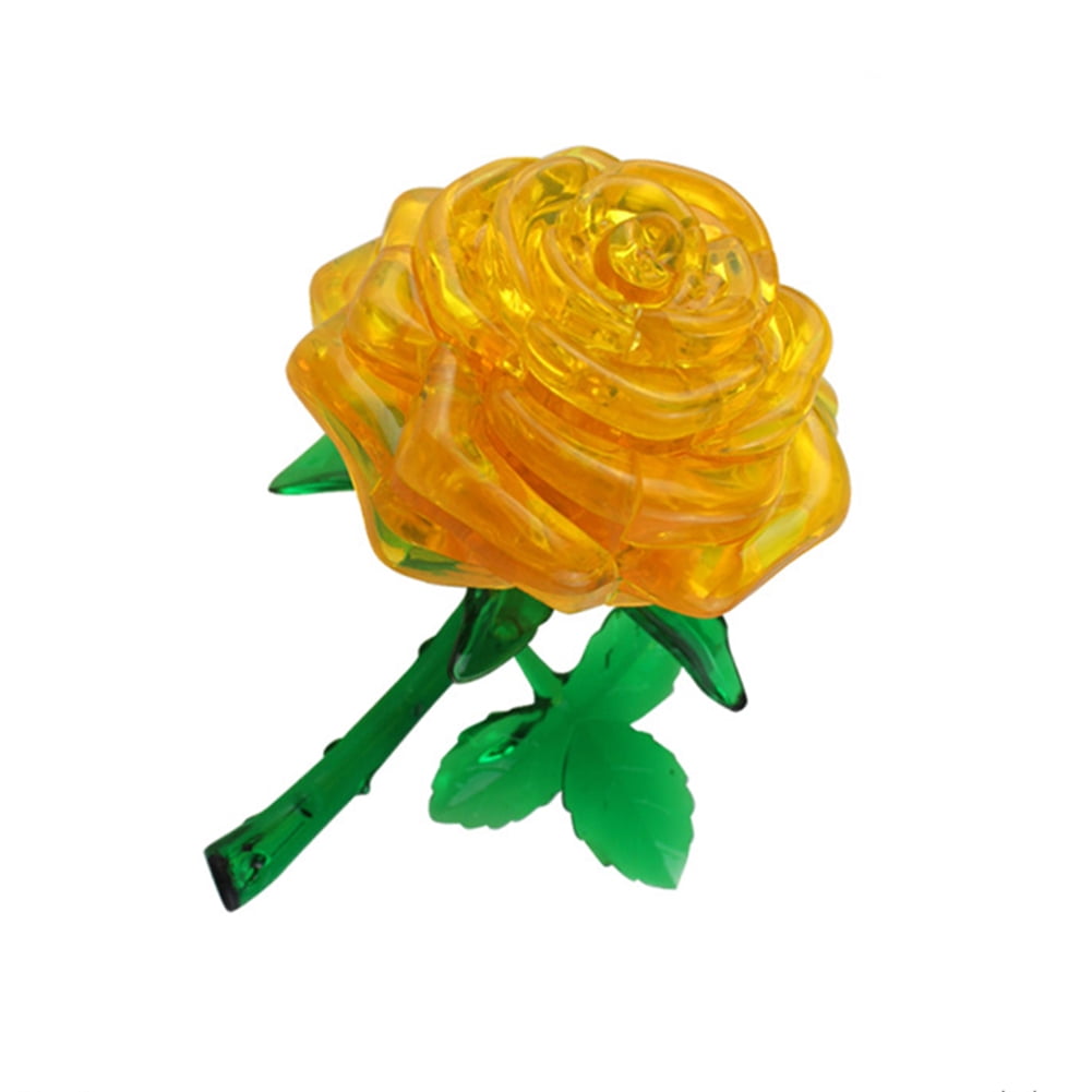 SANWOOD 3D Crystal Rose Puzzle Lovely 3D Rose Flower Crystal DIY Puzzle