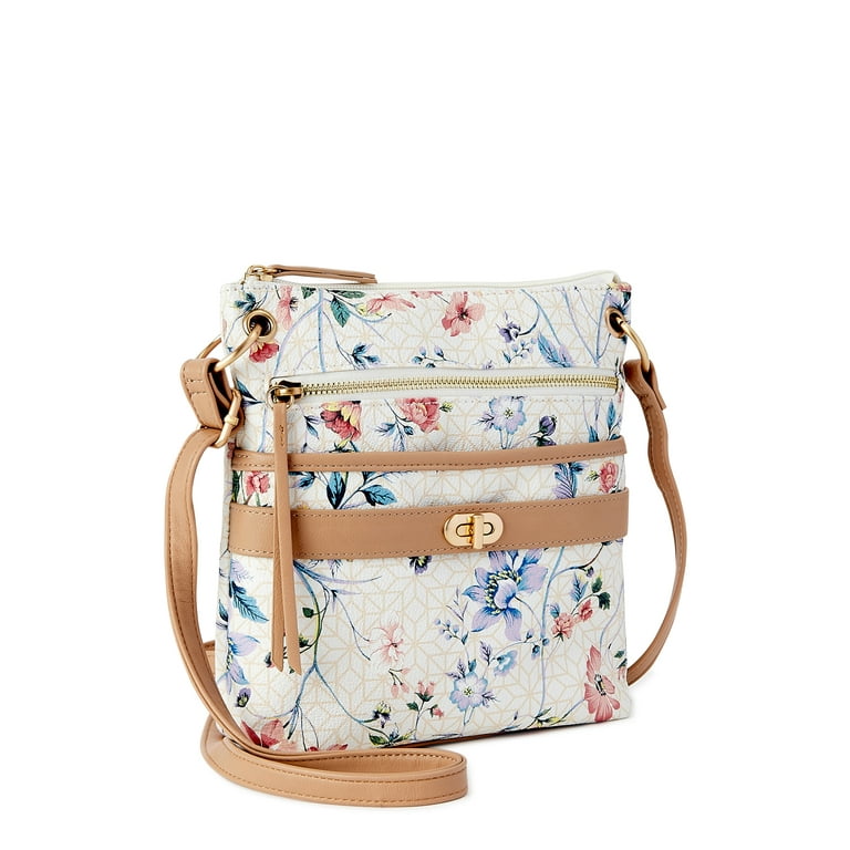 Blossom Print Crossbody Tote Bag