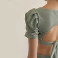 thumbnail image 3 of Aayomet Bathing Suit for Women Bikini High Waisted Bottom Bathing Suits Vintage Split Hot Spring Bubble Sleeve (Green, L), 3 of 4
