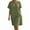 Green, variant on ZQUUVOU Women's Dress Solid Color V-Neck Short Sleeve Button Down Loose Knee-Length Summer Dress Olive Green,S
