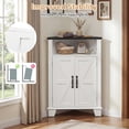 thumbnail image 5 of Giantex Corner Storage Cabinet, 2-Door Sideboard Organizer, Space-Saving Corner Shelf, White, 5 of 6