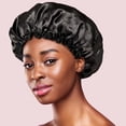 thumbnail image 3 of KISS Colors & Care Silky Satin Bonnet Cap, Slip-Free Elastic Band, XL, Black, 1 Piece, 3 of 9