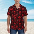 thumbnail image 2 of Fuzoiu Red Skulls Print Hawaiian Shirt for Men, Summer Beach Casual Short Sleeve Button Down Shirts, Men’s Beach Summer Shirts with Pocket,XX-Large, 2 of 7