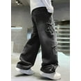 thumbnail image 4 of SUYIDA Boys Wide Leg Baggy Jeans 2025 Casual Star Patch Straight Leg Wide Fit Jeans For Kids Comfortable Elastic Waist Summer Pants For Daily Wear With Sneakers Age 4 13 Years, 4 of 5