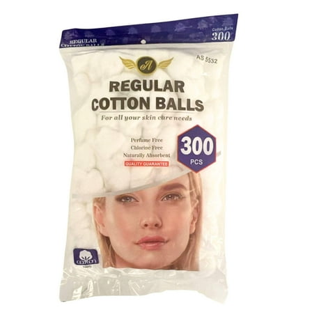 White Regular Cotton Balls: 300CT