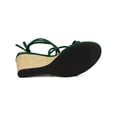 thumbnail image 3 of BLISSFUL STEP Sandales à Talon Compensé à Lacets à Brides pour Femme Vert Foncé (Taille 9), 3 of 7