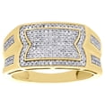 thumbnail image 2 of Forever Jewels 3Ct Round Cut Moissanite Men Cluster Engagement Ring 14K Yellow Gold Plated, 2 of 5