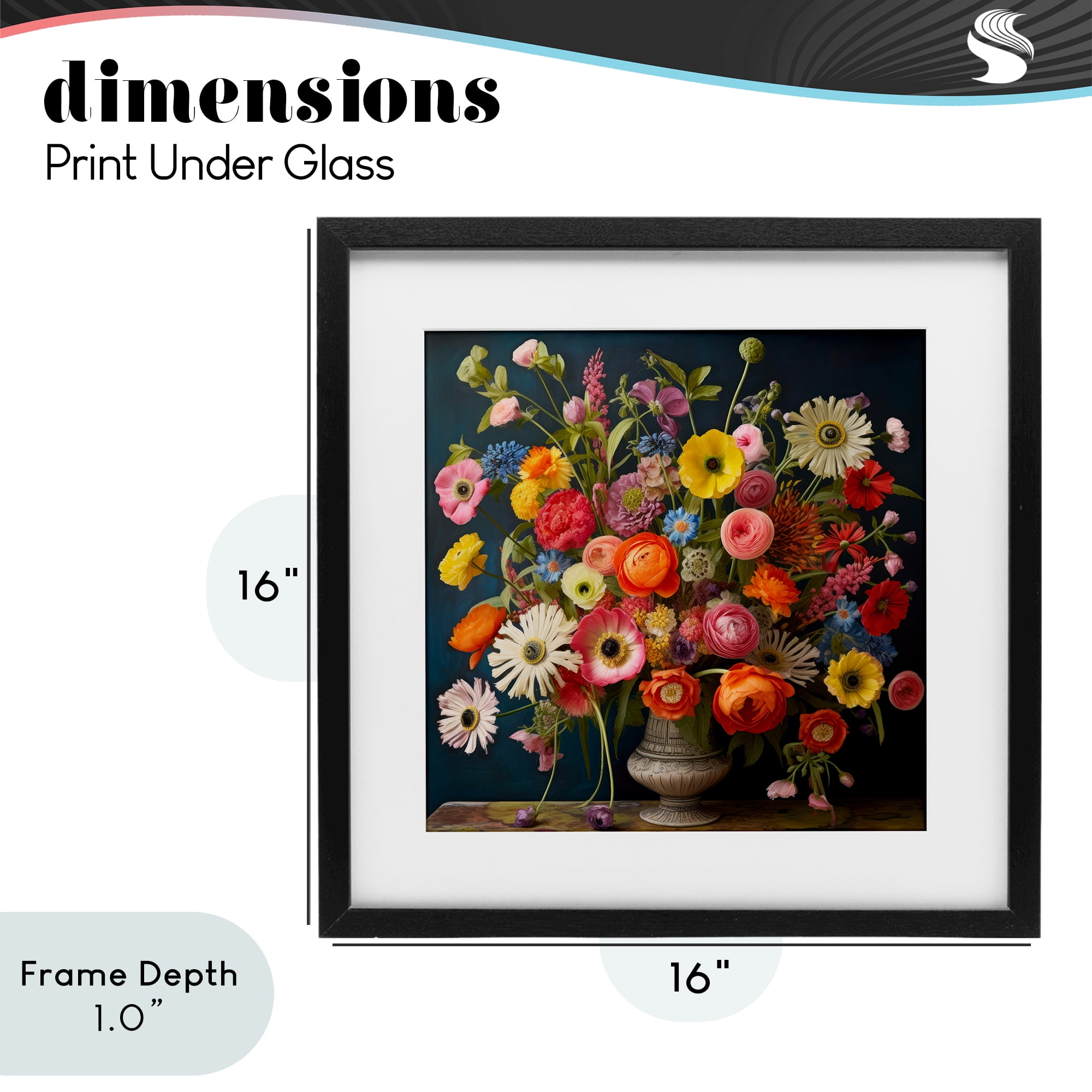 Stupell Industries Harmonious Garden Bouquet Black Framed Print Under Glass, design by Lazar Studio