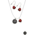 thumbnail image 2 of Delight Jewelry Silvertone Medical Caduceus Seal - EMT Red Lucky Ladybug Necklace and Dangle Earrings Set, 2 of 6