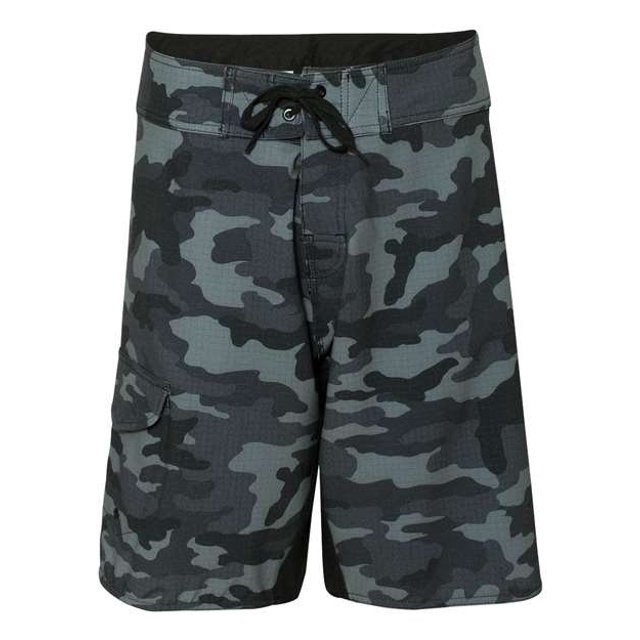 Burnside B9371 Hombres Diamond Dobby Board Shorts Negro Camo 30 Burnside 9371