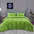thumbnail image 1 of BedDecor 600 TC 3 Piece Pinch Pleated(Parrot Green,Full/Queen) 100% Egyptian Cotton Base Duvet Set, 1 of 5