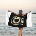 thumbnail image 3 of Amantes de la astronomía: toalla de playa de microfibra con efecto eclipse solar total de 2024, toalla de baño suave para playa, para desfiles, natación, yoga, mujeres y hombres, 3 of 4