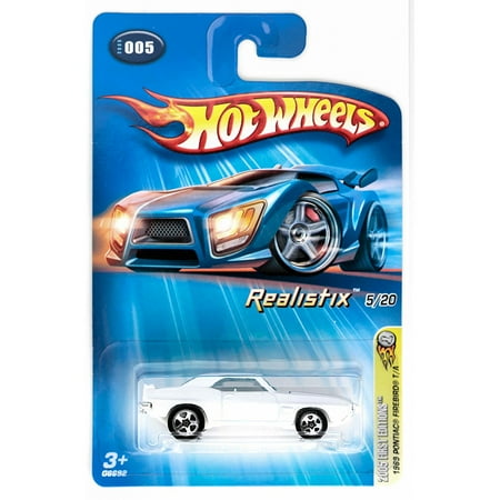 1969 Firebird - Mattel 2005 1:64 Scale White 1969 Pontiac Firebird Die Cast Car #005, 2005 (Realistix) First Editions By Hot Wheels
