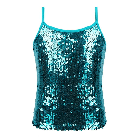 Alvivi Kids Girls Sparkly Sequins Tank Top Camisole Ballet Dance Jazz Hip Hop Vest Shirt