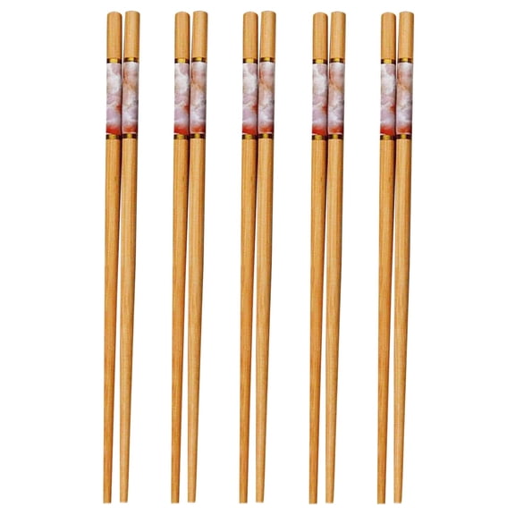 5Pairs Bamboo Chopsticks Reusable | Dishwasher Safe | Non slip | Chinese -(9.44in)