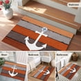 thumbnail image 5 of 2x3 Ft Entryway Area Rug, Nautical Anchor Kitchen Rug Runner Washable Floor Mat, Vintage Orange Brown Wooden Grain Non Slip Indoor Door Mat Throw Carpet for Bathroom Living Room Bedroom, 5 of 8