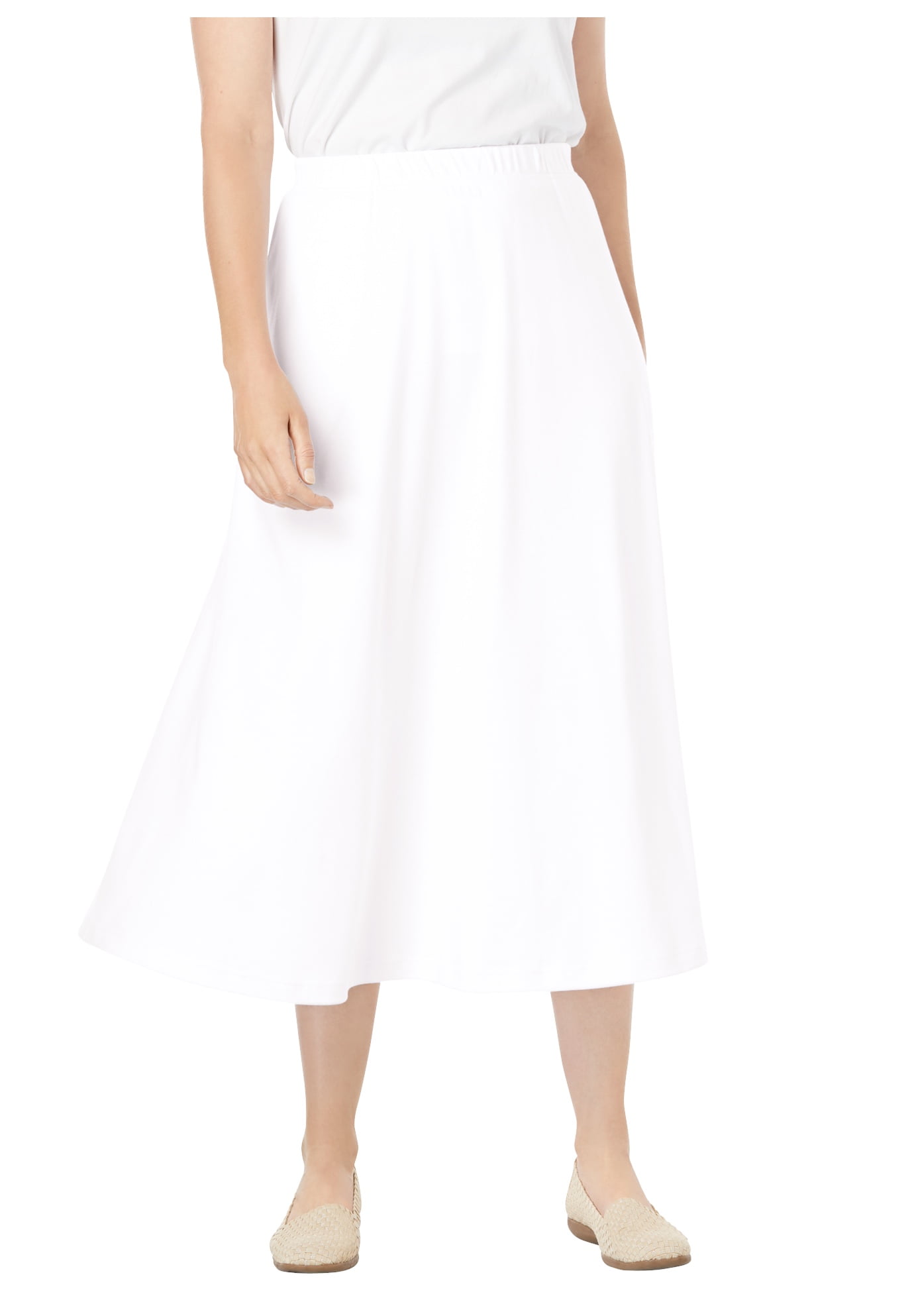 women's plus size white skirts