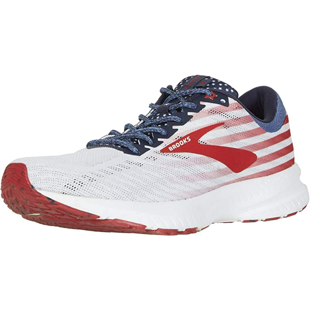 Brooks Brooks Men's Launch 6 Running Shoes, White/Blue/Red, 7.5 D(M