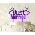 thumbnail image 1 of Couple Wedding Cake Topper Personalized Glitter Purple Cake Topper Color Option Available 5-7 Inches Wide, 1 of 1