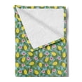 thumbnail image 2 of Pineapple Soft Flannel Fleece Blanket, Hawaiian Nature Theme with Pale Pink Hibiscus and Pineapples Among Green Leaves, Cozy Plush for Indoor and Outdoor Use, 50" x 70", Multicolor, by Ambesonne, 2 of 5