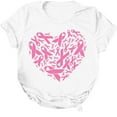 thumbnail image 6 of Alkepwun Breast Cancer Shirt for Women Heart Pink Ribbon Graphic Tees Breast Cancer Awareness Casual Crew Neck Short Sleeve T-Shirts Tops, 6 of 6