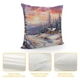 thumbnail image 4 of JEUXUS Christmas Farmhouse Throw Pillow Covers Pack of  Winter Scenes Happy New Year Snowy Purple Soft Sofa Zipper Living Room Patio Bed Home Decor Square Cover, 4 of 5