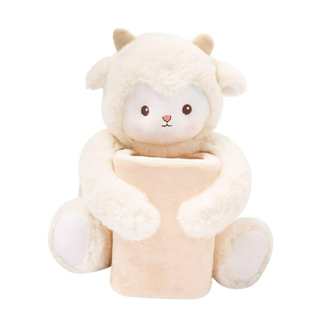 Caja de pañuelos para coche, soporte de almacenamiento, juguete de peluche de dibujos animados, decoración para el interior del coche Tenencia