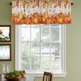 thumbnail image 3 of Thanksgiving Curtain Valances for Windows, Kitchen Valance Window Treatments Panel 2 Pack, Autumn Pumpkin Orange Red Vintage Leaf Rod Pocket Short Curtains for Bathroom Bedroom 42 x 12 Inch, 3 of 8