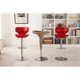 thumbnail image 3 of Roundhill Furniture Masaccio Tabouret de Bar Pivotant Réglable en Similicuir Rembourré avec Base en Chrome, Ensemble de 2, Rouge, 3 of 5