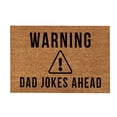 thumbnail image 1 of Coco Coir Door Mat Heavy Duty Coir Doormats Entrance Mat with Non Slip Backing Gifts for Fathers Day Brown Door Rug Mats Summer Easy to Clean Entry Mat for Front Porch 'Warning Dad Jokes Ahead' 16x24, 1 of 4