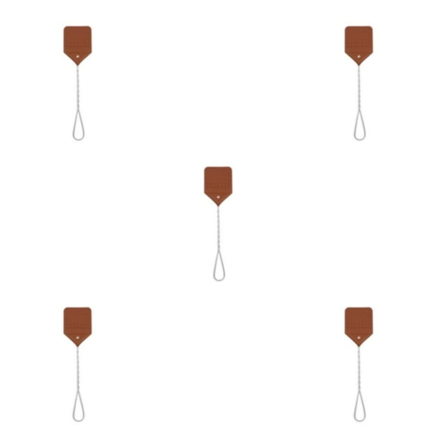 Guardoinrt 1/2/3/5 Telescopic Fly Swatter With Circular Handle For Easy Handling With Two Interwoven Strands Are Not brown 5PCS