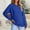 Blue, variant on Dasayo Beige Womens Tops Trendy Long Sleeve Loose Fit V-Neck Solid Pullover Sweatshirts Tshirts Shirts for Women L