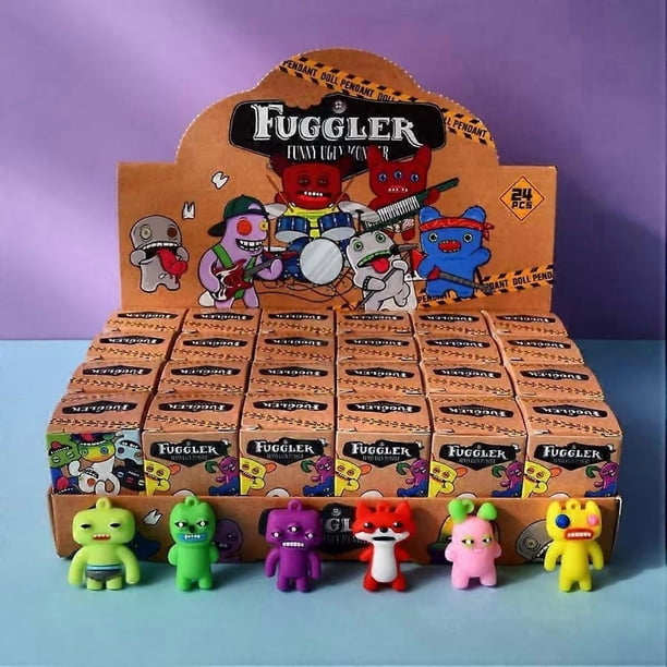 Anime Figure Fugglers Ugly Monsters Cute Tooth Key Chain Handheld Blind Box Doll Creative Ugly Cute Ornament Model Toy Doll