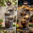 thumbnail image 6 of Costway 32” 4-Tier Outdoor Water Fountain with LED Lights for Patio Deck Backyard Balcony, 6 of 10