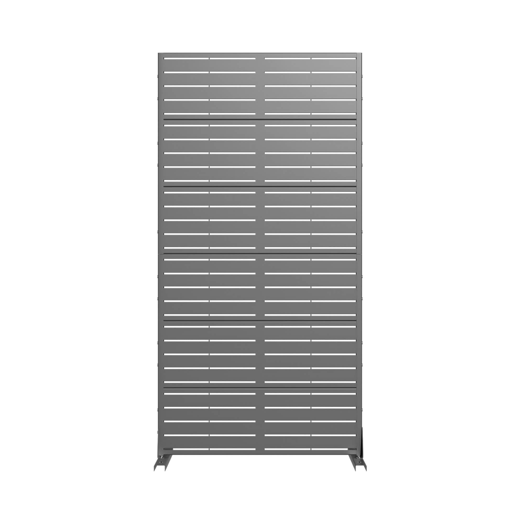 MAYEERTY 72x35x16 Inch Gray Louvered Galvanized Steel Privacy Screen, 6 Piece Set for Outdoor Street