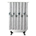 thumbnail image 2 of Cortina de ducha de tela, diseño impermeable y poliéster, secado rápido, dobladillo con peso, juego de cortinas de ducha para baño, duraderas y lavables con 12 ganchos, 2 of 8