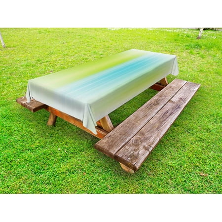 

Modern Outdoor Tablecloth Digital Striped Texture Vertical Never Ending Lines Technical Long Narrow Bands Bars Decorative Washable Fabric Picnic Table Cloth 58 X 84 Inches Blue Green by Ambesonne