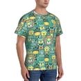 thumbnail image 2 of Vsdgher Animals with Leaf Print Men's Dry Fit Mesh Athletic Shirts Moisture Wicking Tennis T-Shirt Tops, 2 of 9