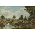 thumbnail image 2 of Frederick Waters Watts 24x17 Black Ornate Framed Double Matted Museum Art Print Titled: An Old Bridge at Hendon, Middlesex (ca. 1828), 2 of 5