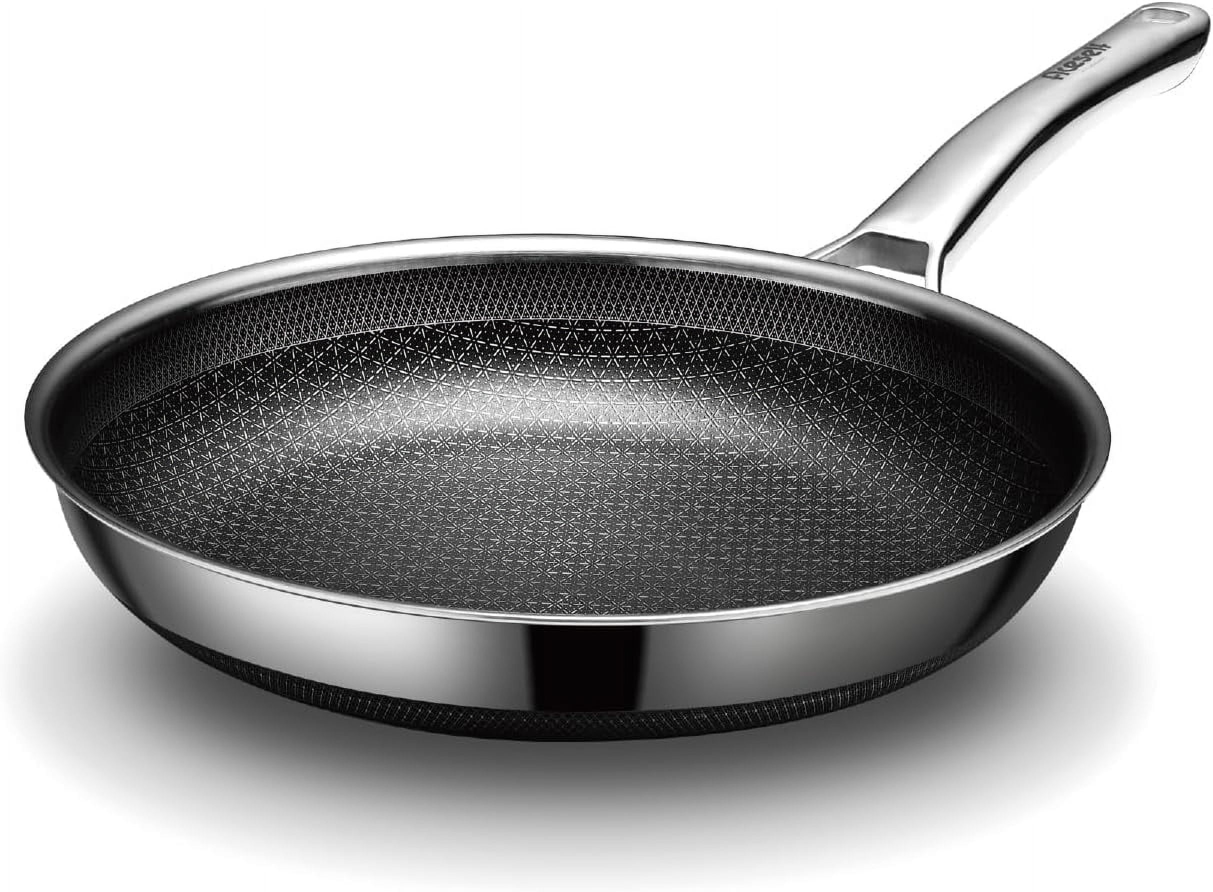 Non Stick Frying Pans,Hybrid 10 inch Frying Pans Nonstick,non stick Stainless Steel Skillets,Dishwasher and Oven Safe, Works on Induction,Ceramic and Gas Cooktops