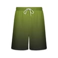 thumbnail image 4 of Ceisia Men's Gradient Print Elastic Waist Drawstring Pocket Quick-Drying Beach Shorts Swim Trunks Green Gifts for Father 1X, 4 of 7