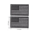 thumbnail image 2 of 2 Pieces Tactical USA Flag Patch - Black & Gray American Flag US United States of America Military Uniform Emblem Patches, 2 of 3