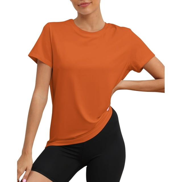 Camiseta de entrenamiento Keva Molly naranja UPF50+ transpirable para mujer