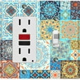 thumbnail image 1 of Metal Light Switch Plate Cover Colorful Multi-Pattern Tile Collage TIL043, 1 of 13