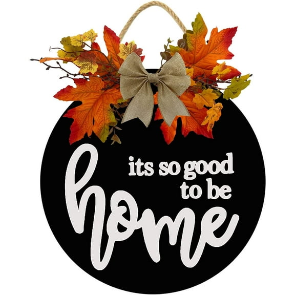 Eveokoki 12" It Is So Good To Be Home Sign for Front Door Farmhouse Wooden Door Hangers Front Door Outdoor Hanging Wreaths Sign,Rustic Round Sign Porch Decor