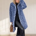 thumbnail image 2 of Women's Faux Fur Leopard Coat Winter Fall Lapel Collar FuzzyFur--Open Front Fleece Fur Jackets, 2 of 9
