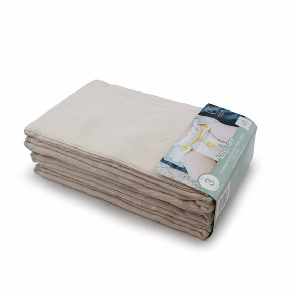 Kanga Care Reusable Unbleached 100% Cotton Prefold Cloth Diapers (6pk) - Size 3 : Baby