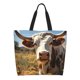 thumbnail image 1 of Balery Countryside Flower Cow Bolsa Tote Estilo Estético con Cremalleras, Bolsa de Hombro, Bolsa de Compras Grande y Plegable, 1 of 8