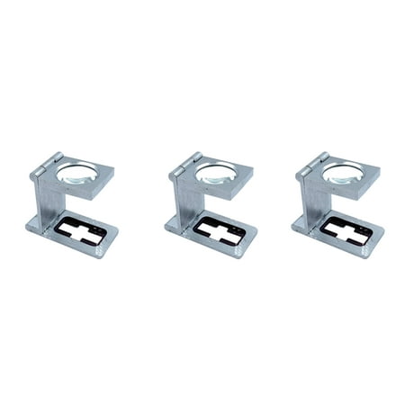 

Combined Textile Eyeglass Satin Finish Folding Magnifying Lens 3 pcs for Thread Linen & Mesh Counting Engraving Print Magnification Diamond & Gemstone Grading Model Making Pick Counting Glass